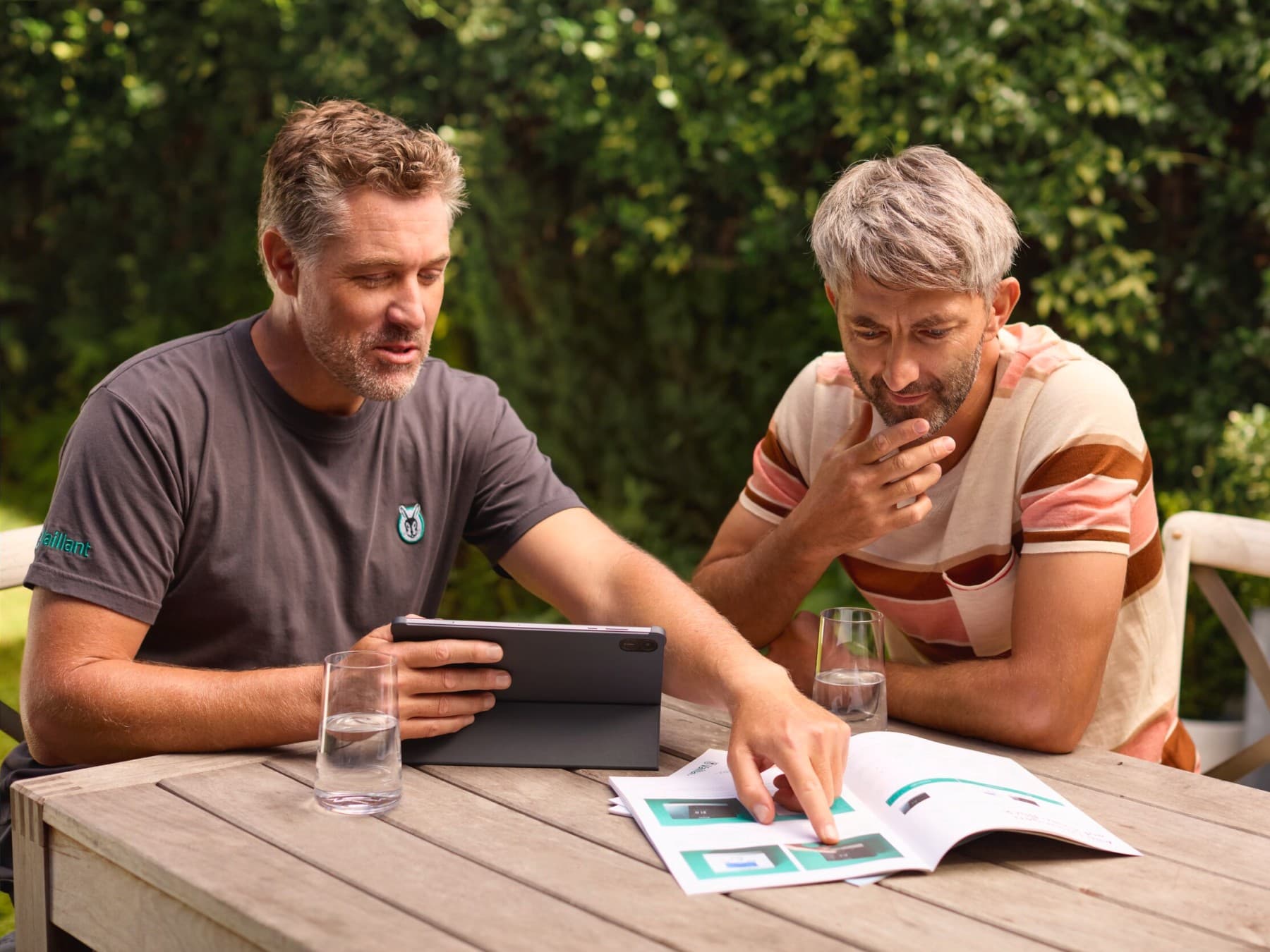 Vaillant uzmanı ve ev sahibi konuşuyor