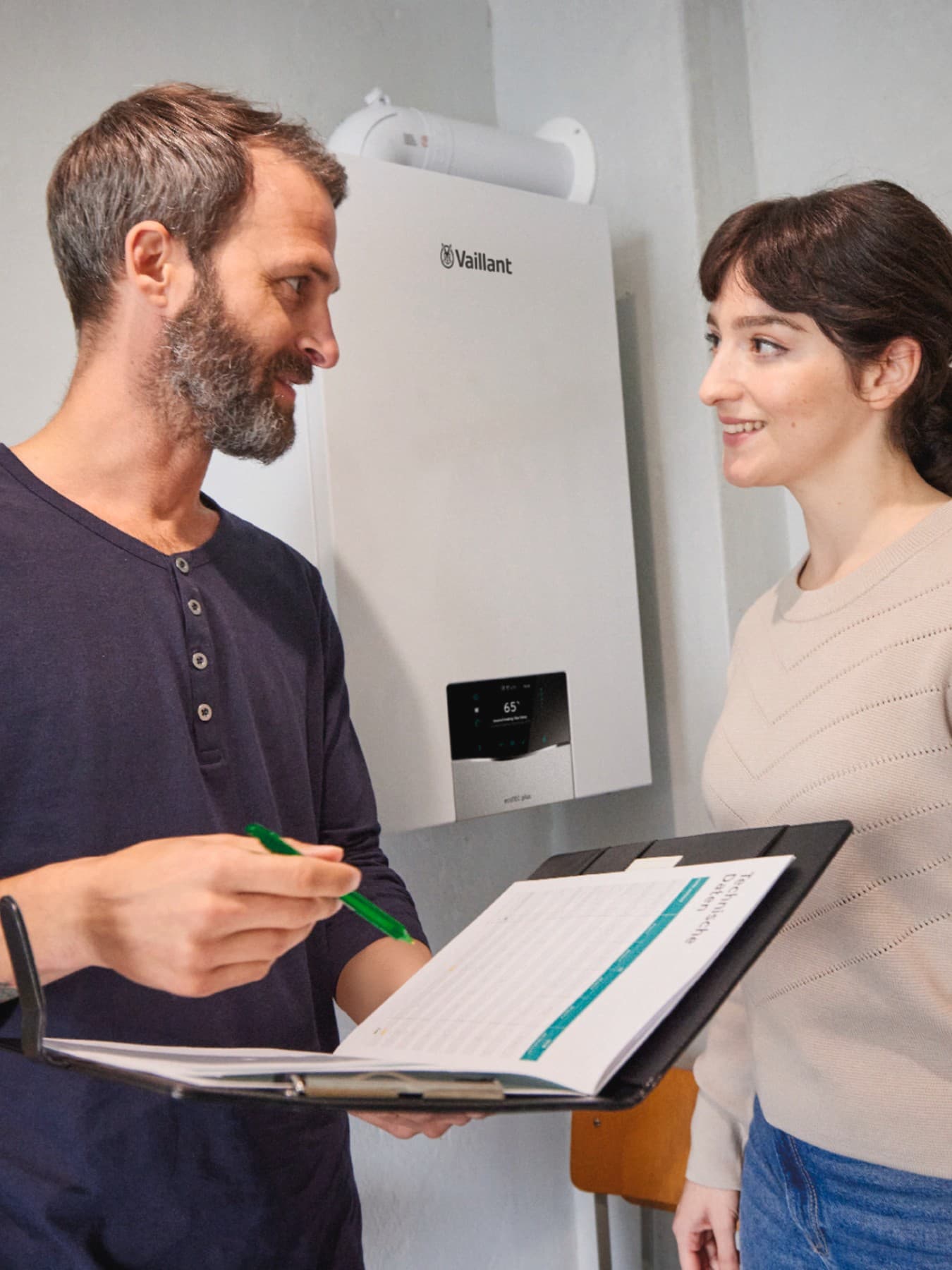 mutlu bir çift vaillant kombi konforunda