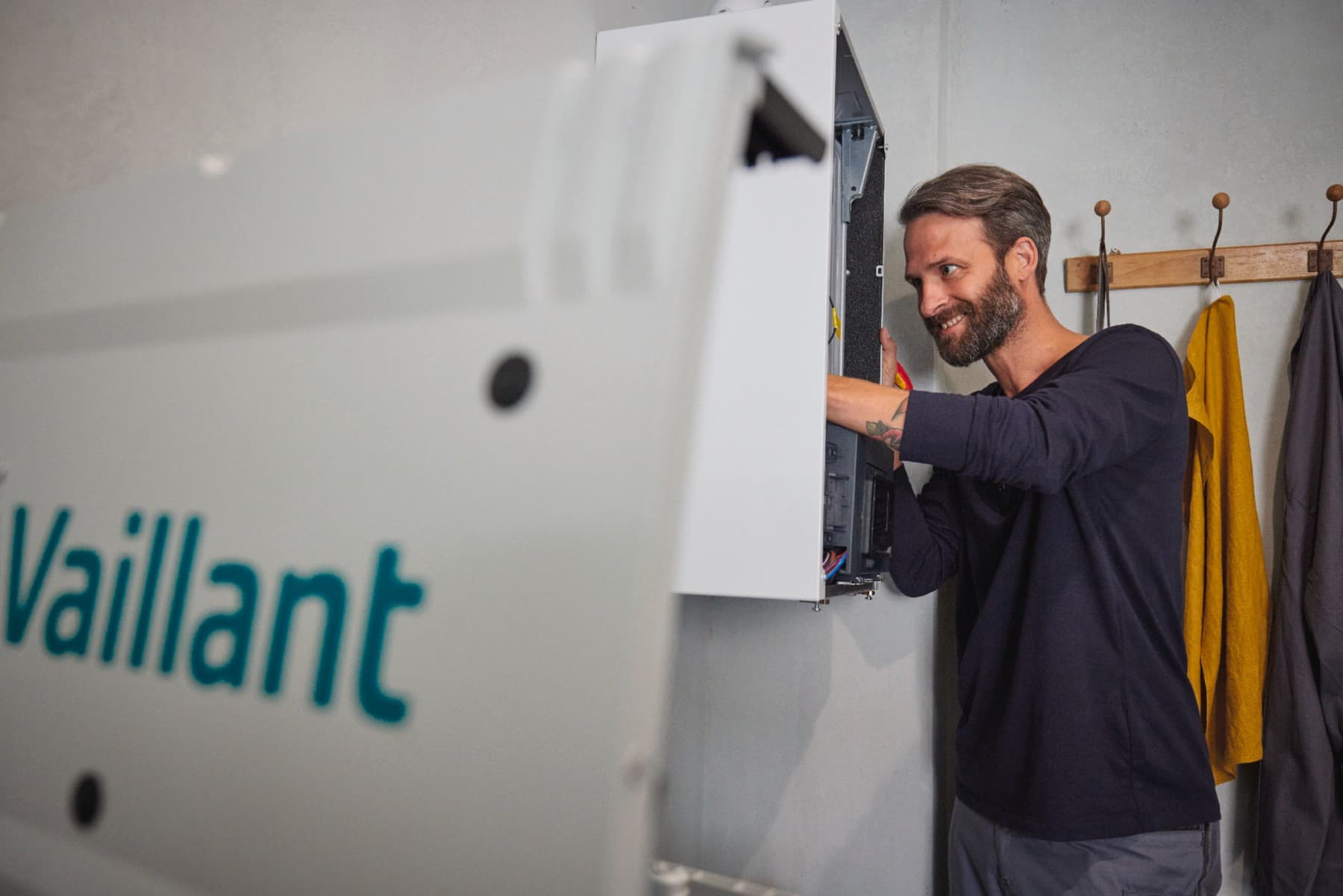 duvara asılı bir vaillant kombi